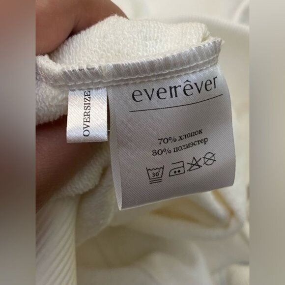 Ever-rever RE-HOO Oversized Turtleneck Sweatshirt in White - Picture 5 of 6